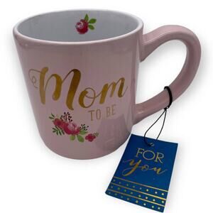 Mom To Be Mug 21OZ New Flower and Gold Writing